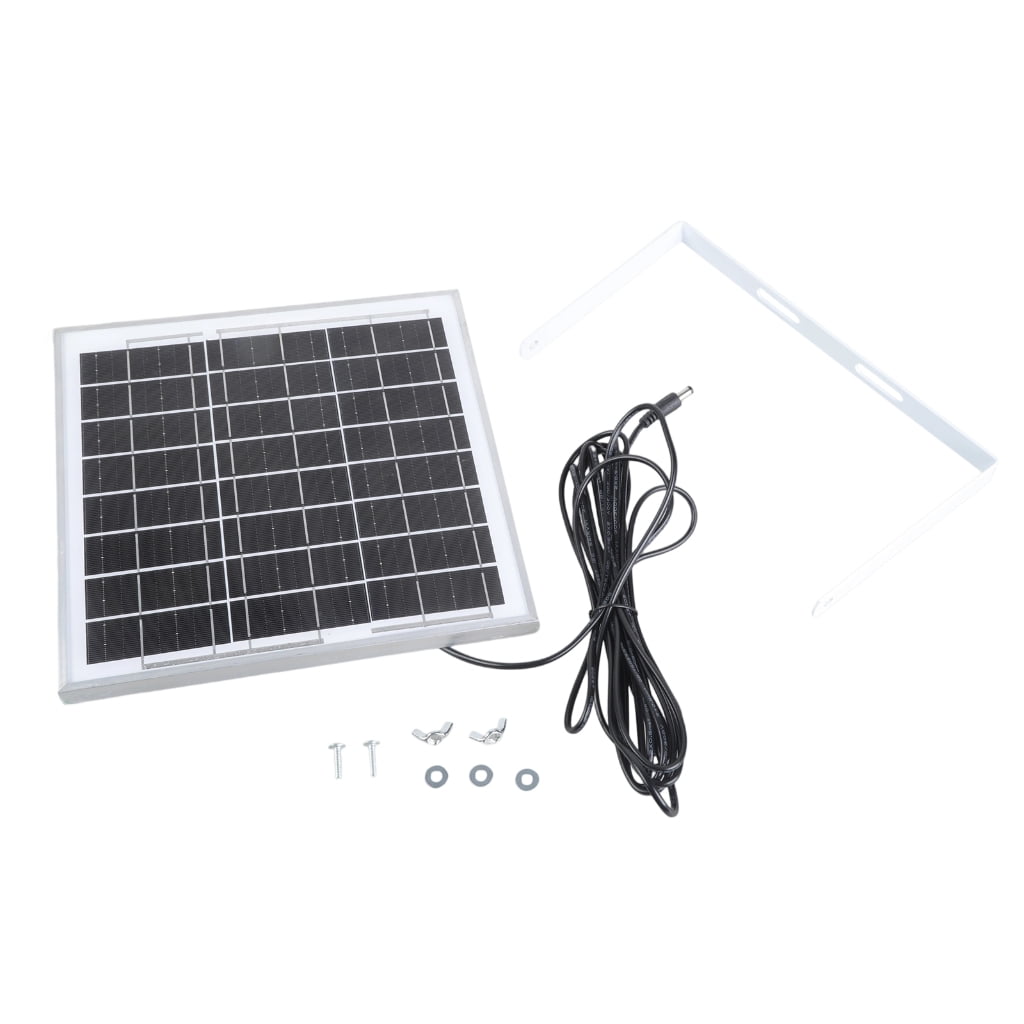 12V 0.66A Solar Panel With 15.60ft Output Cable and DC5.2x2.1mm Plug for Ventilation Fan Security Cameras PowerBanks