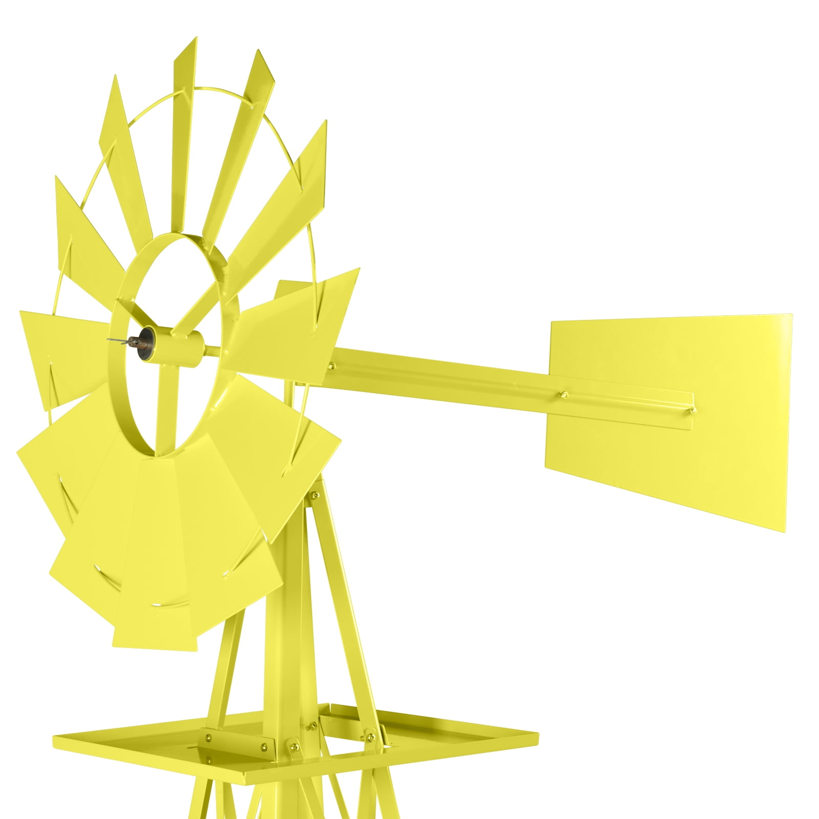8FT Weather Resistant Yard Garden Windmill Weather Resistant, Ball Bearing for Quiet Operation, for Lawn,Garden, Yellow