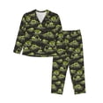 thumbnail image 1 of Balery Light Green Excavator Conjunto de Pijama con Estampado para Mujer, Conjunto de Dos Piezas con Manga Larga, Ropa de Dormir Suave con Bolsillos, Pijamas Cómodos-Small, 1 of 7