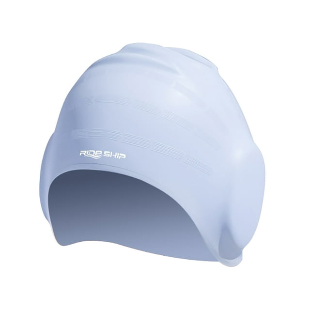 yeacher Unisex Silicone Swim Cap with Ear Protection - Sky Blue, Comfortable Waterproof Design for Swimming & Diving, One Size Fits All