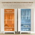 thumbnail image 4 of 71" Tall Metal Wardrobe Closet with Adjustable Shelves and Hanging Rod, 2 Doors Free Standing Armoire Wardrobe Cabinet for Bedroom, Office, Laundry Room, White, 4 of 6