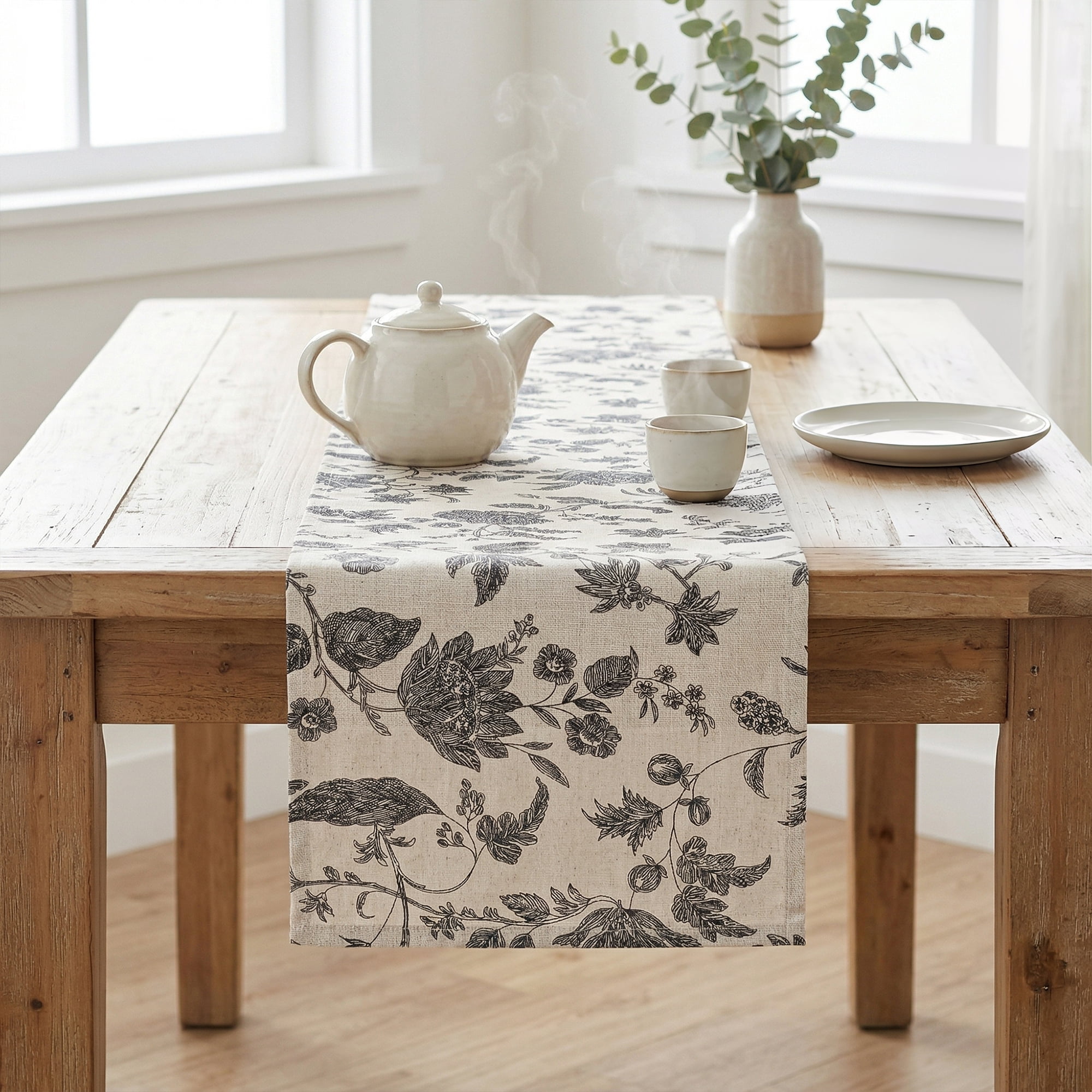 Unique Bargains Birthday Decorations Long Cotton Kitchen Runner Black 11.8x70.9in