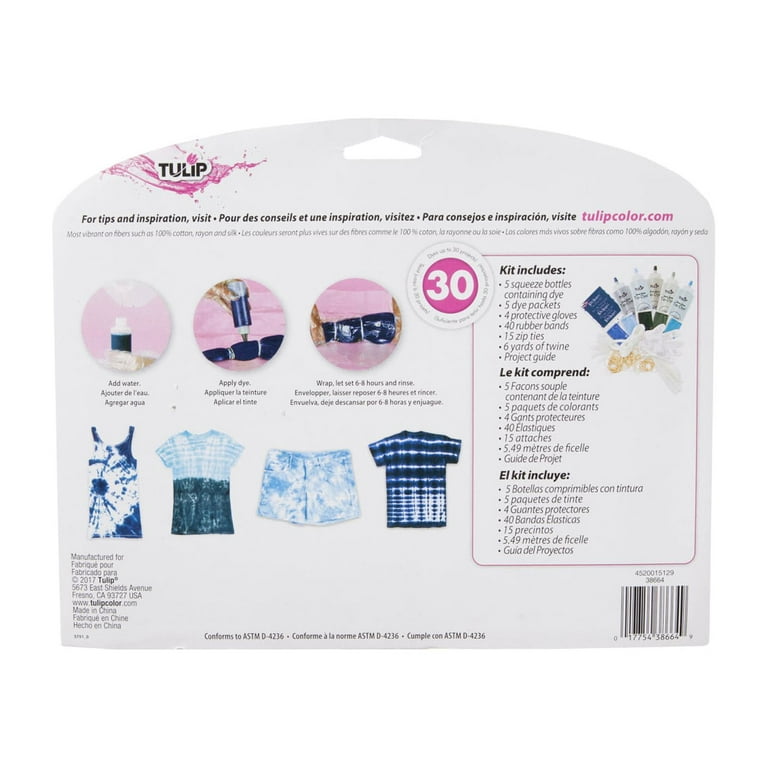 Craft Vibes Only Shibori Tie Dye- DIY Tie Dye Bandana Kit- Includes 3  Bandanas, Dye & All Supplies Needed- Beginner-Friendly Arts & Crafts Kit-  Gift for Tween, Teen- Craft for Kids Age