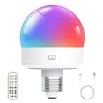 thumbnail image 1 of USB Rechargeable Light Bulb with Remote Control Timer Dimmable Easy to Install Battery Powered E27 Light Bulb RGB Lamp, 1 of 5