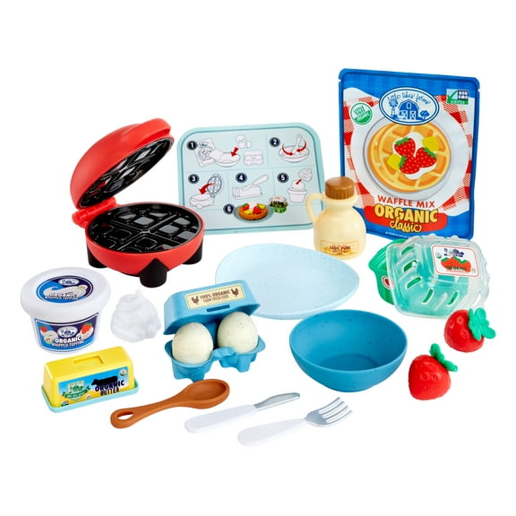 Little Tikes Creative Chefs Waffle Kit with Make-It Mix Play Sand, 18 Accessories, Ages 3 