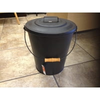 Pleasant Hearth Black Fireplace Wood Stove Ash Coal Bucket with Lid 843