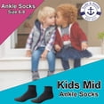 thumbnail image 2 of SOCKS'NBULK Wholesale Bulk Kids Mid Ankle Socks, Cotton Sport Athletic Ankle Socks - 6-8 - Black - 36 Packs, 2 of 7
