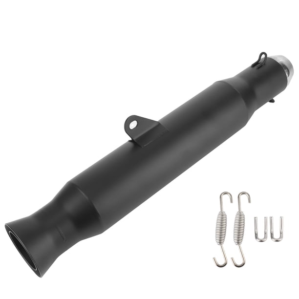 Tubo de escape de 1,5-2 pulgadas para GP Racing Style acero inoxidable universal para motocicleta negro Jadeshay A