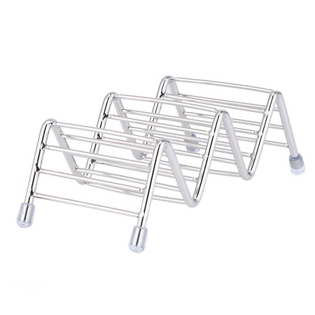 

Tortilla Roll Rack Stainless Steel Taco Rack Mexican Pancake Stand Tray Taco Holder for Home Restaurant Kitchen (2 Grids)