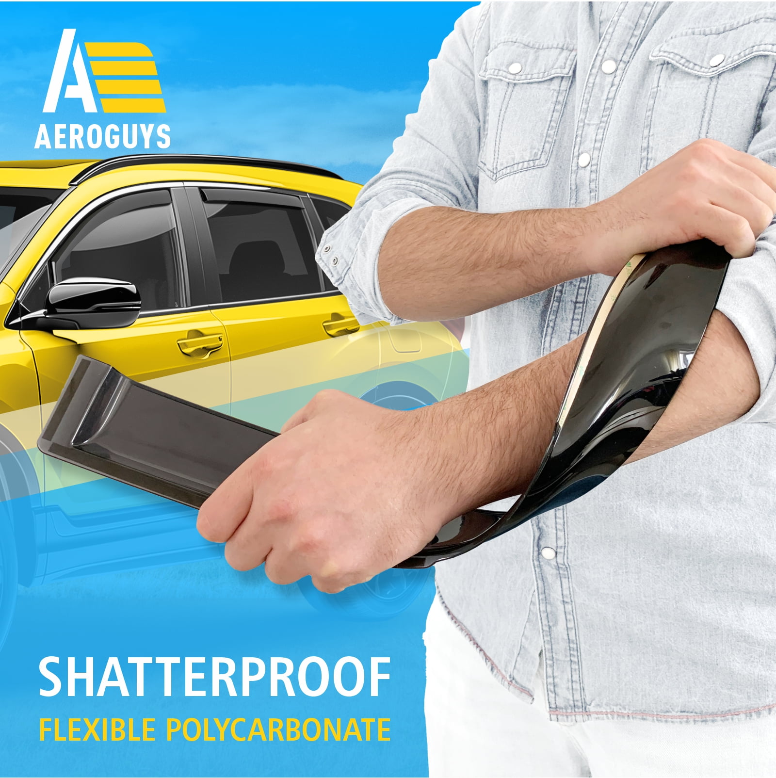 AEROGUYS in-Channel Window Deflectors Extra Durable Window Visors Rain Guards Fit for Honda CR-V 2017-2022, Sun Visors, Wind Deflectors, Vent Visors, Car Accessories - 4pcs. AG0479