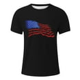 thumbnail image 2 of Caqnni Men's T-Shirts USA Flag Short Sleeve O-Neck Blouse Casual Slim Fit Tops Shirts for Men (Black,XXL), 2 of 4