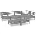 thumbnail image 2 of vidaXL 7 Piece Garden Lounge Set Solid Pinewood Grey, 2 of 6