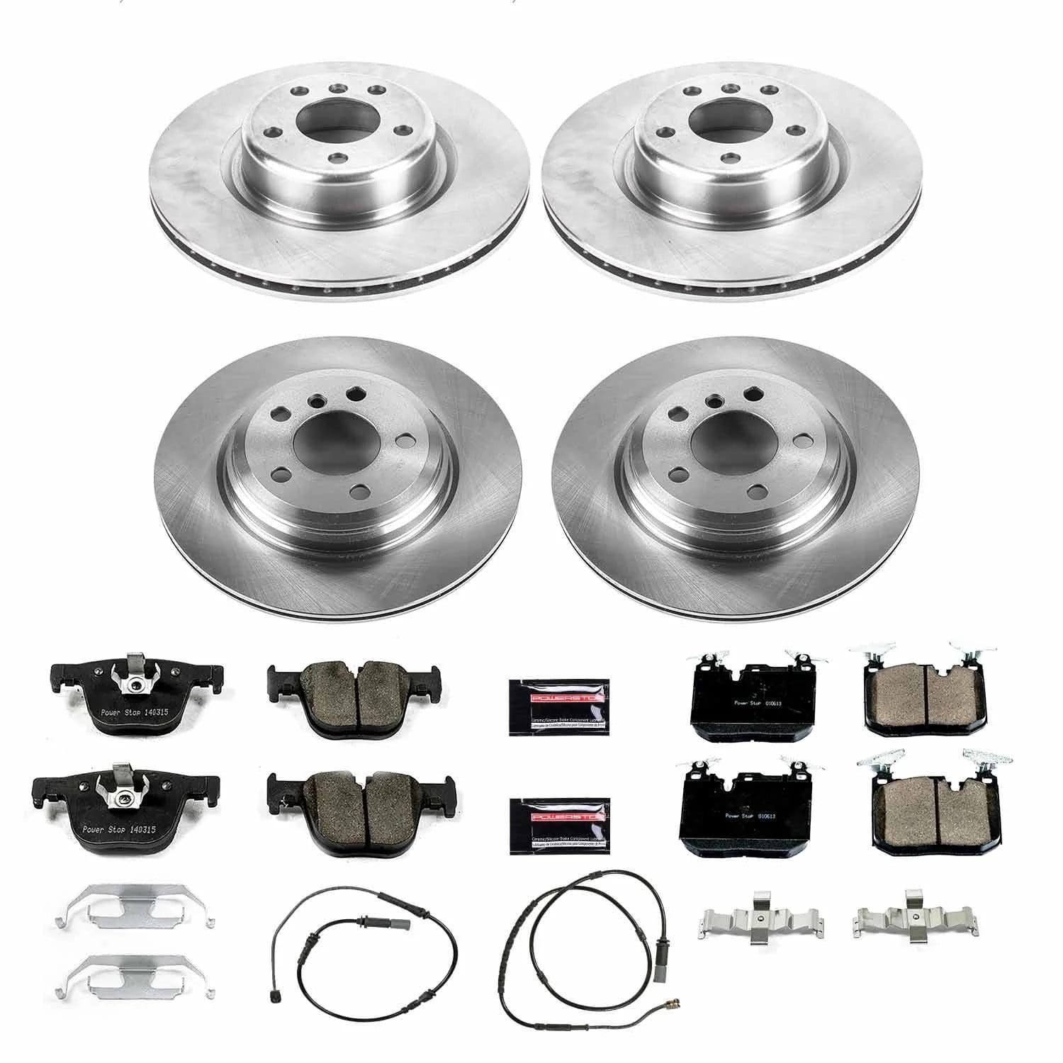 PowerStop Front and Rear Stock Replacement Brake Pad and Rotor Kit Fits: BMW Select Models KOE6654