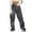 Dark Gray, variant on Fesfesfes Women Pant Street Style Fashion Design Sense Multi Pocket Overalls Drawstring Elastic Low Waist Sports Pants Clearance
