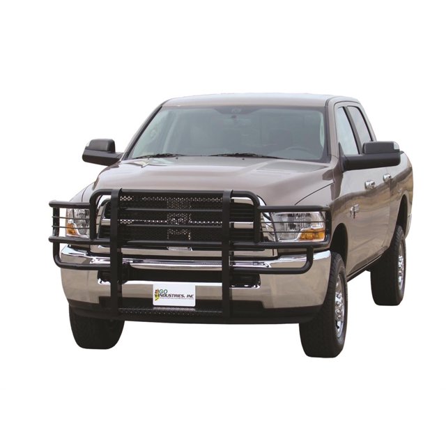 Go Industries Grille Guard 46669 Rancher; 1-Piece; Powder Coated; Black; Steel; 1.9 Inch Diameter; With Brush Guard; Without Skid Plate; With Step Plate