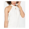 thumbnail image 3 of JULIA JORDAN Womens Ivory Zippered Twist-front Sleeveless Halter Evening Wide Leg Jumpsuit 4, 3 of 4