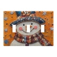 thumbnail image 2 of Dailycode Light Switch Plate Covers 2 Gang Wall Plate Plastics Outlet Covers for Kitchen Home Office Decor Snowman with Sparkling Gemstones, 2 of 8
