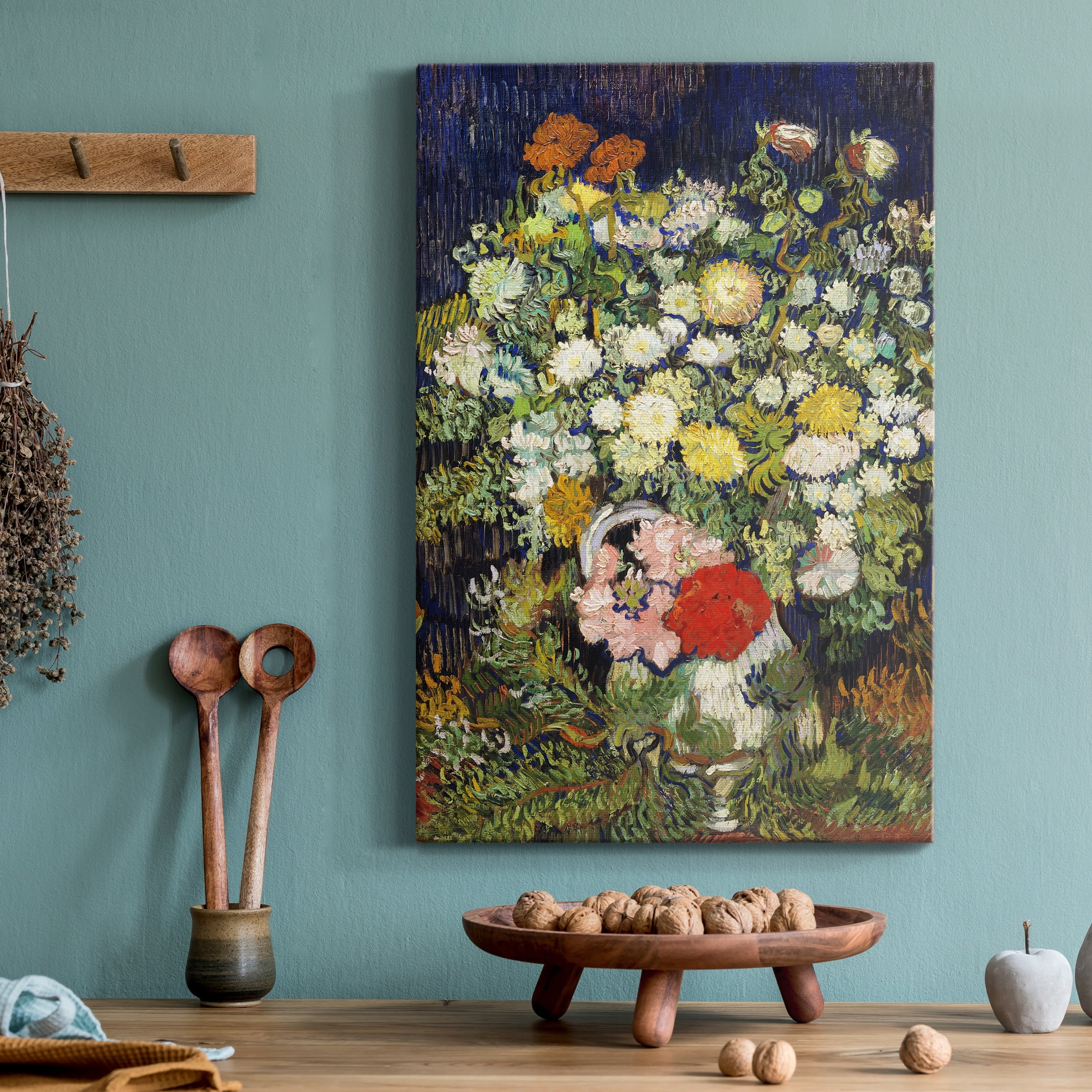 Bouquet of Flowers in a Vase Premium Gallery Wrapped Canvas - Ready to Hang - 8 x 12