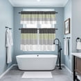 thumbnail image 3 of Grey Green Striped Kitchen Curtains Sets for Windows 36 Inch Length, Farmhouse Modern Rod Pocket Window Treatments Tier Curtains and Valances Set for Bedroom/Bathroom, 3 of 8