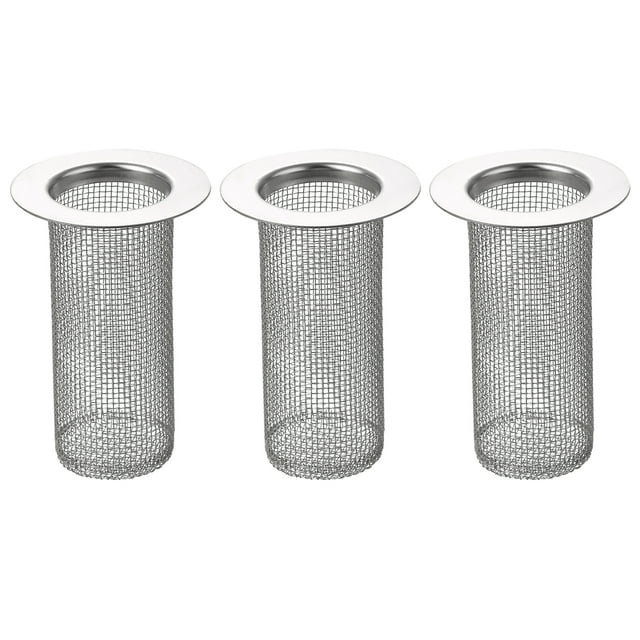 Colador de fregadero de baño de 3 piezas, adecuado para agujero de drenaje de 1.38"-2", 80 mm/3.15" de profundidad, colador de acero inoxidable