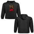 thumbnail image 2 of Sudadera con capucha con estampado de cerezas y rayas de tigre, mezcla de algodón suave, manga larga informal para mujeres y adolescentes, 2 of 5