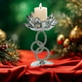 thumbnail image 4 of Christmas Lotus Flower Candle Holders – Sliver Crystal Glass Centerpiece for Holiday Mantle Dining Table Wedding Decor Festive Living Room Accent 9.8 Inch Tall Elegant Home Decoration, 4 of 6