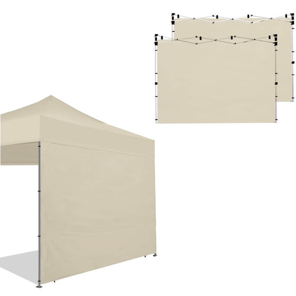 JORAMOY Canopy Tent Sidewalls for 10x10 Pop Up Canopy, 3 Pack Instant Canopy Sunwall, Waterproof and UV Protection Canopy Shade Wall, Straight Leg Canopy Sidewalls 3 PCS Only, Khaki