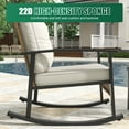 thumbnail image 6 of Clouddwell 3-Piece Patio Furniture Set,Steel Rocking Chair with Comfortable Cushions and Coffee Table.for Garden,Yard off-White, 6 of 8