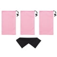thumbnail image 2 of Mamlyn Microfiber Sunglasses Case With Drawstring Closure, 3 Pink Micro Fiber Glasses pouch For Eyeglasses, Gadgets, Cell Phones, Jewelry, Watches for Men And Women, BONUS Black Cloth, 2 of 2