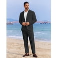 thumbnail image 4 of COOFANDY Men's 2 Piece Linen Suits Set Regular Fit Casual Linen Lightweight Suit Summer Beach Wedding, 4 of 5