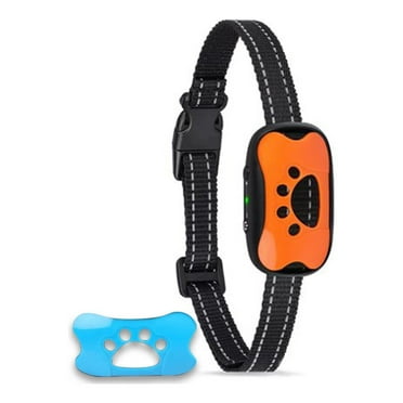 Pieces Dog Collars, Nylon Dog Collars, Anti-barking Collar with Vibration, Sound Automatic Training Device for Small, Medium and Large Dogs, Stops Barking(Orange/Blue)