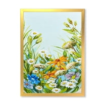 Designart 'Still Life Of Colorful Wildflowers With Leaves II' Traditional Framed Art Print