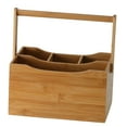 thumbnail image 2 of Cortesi Home Kira Natural Bamboo Cutlery Caddy Tabletop Holder with Handle and 4 Compartments, 2 of 4