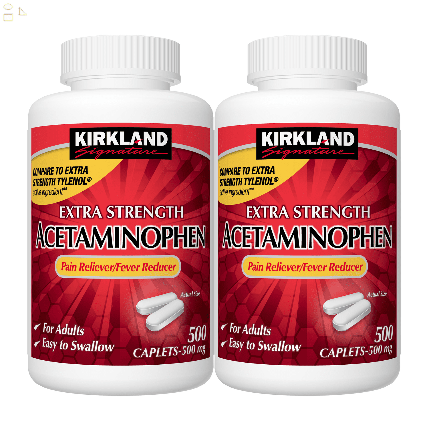 Kirkland Extra Strength Acetaminophen 500 Mg., 1,000 Caplets Compare