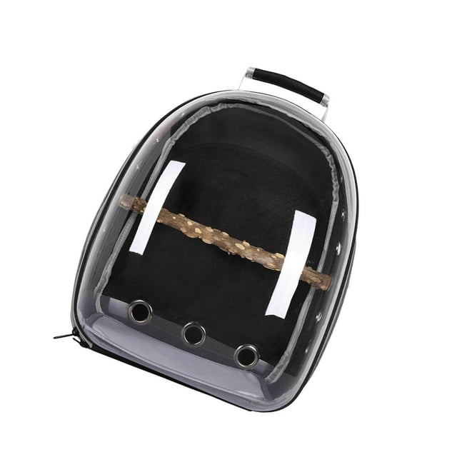 kurtrusly Bird Carrier Cage Shoulder Bag Pet Parrot Travel Clear Backpack Black