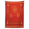thumbnail image 3 of Ambesonne Chinese Tablecloth Rectangular Table Cover, Lunar Oriental Festival, 60"x84", Vermilion and Yellow, 3 of 4