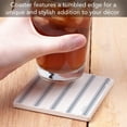 thumbnail image 2 of Absorbent Stone Tumbled Tile Coasters, Beach Ticking Stripe, Set of 4, 2 of 7