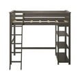 thumbnail image 4 of Max & Lily High Loft Bed, Twin Bed Frame For Kids With Bookcase and Ladder, Clay, 4 of 4