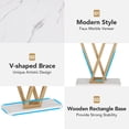 thumbnail image 7 of Moderen Faux Marble Console Table Hallway Table for Entryway, Gold & White, 7 of 7