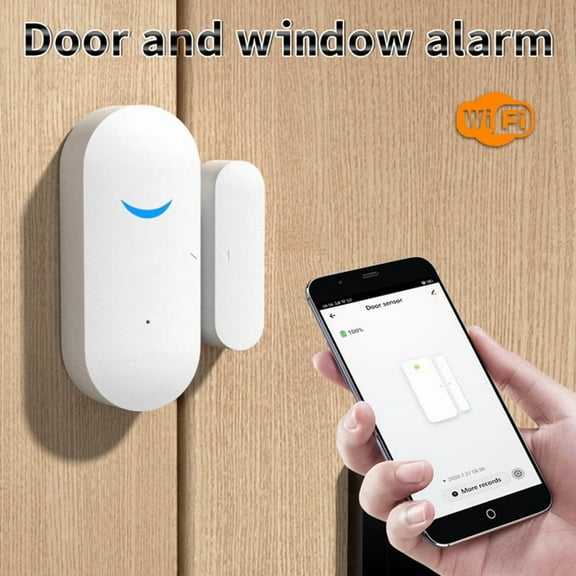 Tuya Smart Door Sensor Wireless WiFi Door Window Detector Smart Linkage Window Door Contact Sensor for Home Security,1 * Tuya Smart Door Sensor,White