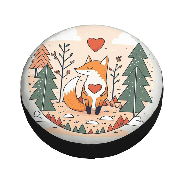 XMXY Romantic Happy Fox Spare Tire Cover,Universal XMXY Romantic Happy Fox Spare Tire Cover,Universal