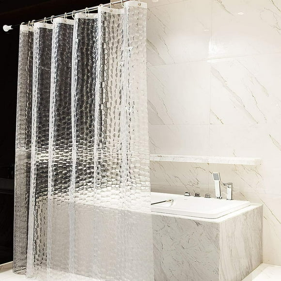 Cortina de ducha Toraki Clear Liner de 182 x 200 cm con ganchos