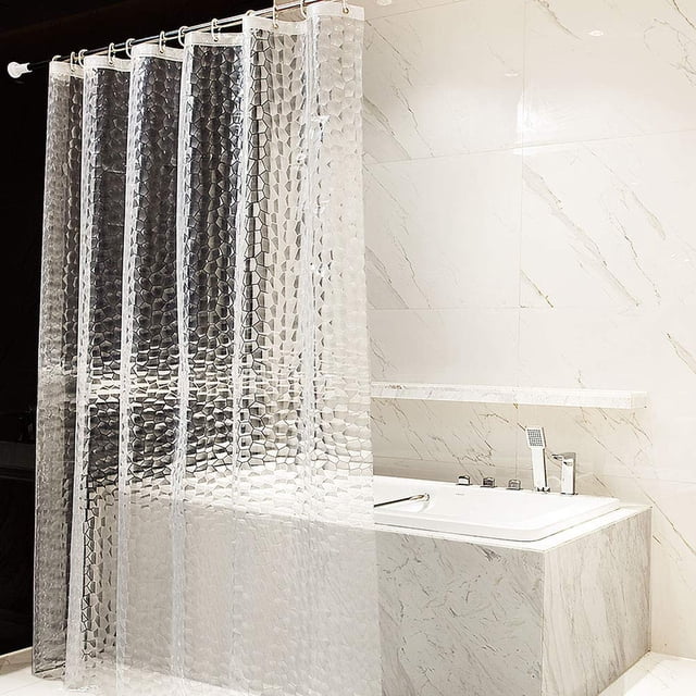 Cortina de ducha Toraki Clear Liner de 182 x 200 cm con ganchos
