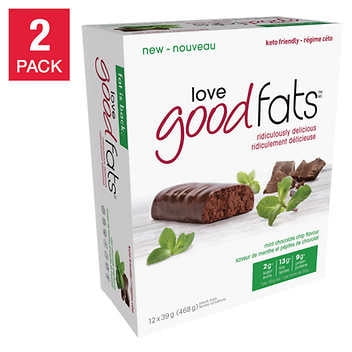 Love Good Fats Mint Chocolate Chip Snack Bars, 2-pack