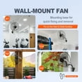 thumbnail image 6 of KFFKFF 20-Inch Wall Mount Fan, 3-Speed High Airflow up to 4650 CFM,  Heavy Duty Metal Industrial Fan for Commercial and Residential Use in Warehouses, Greenhouses, Workshops, and Patios, Black, 6 of 9