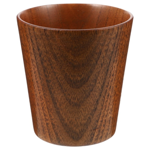 KALLORY 1Pcs Japanese Tea Cups for Men and Women Jujube Wood Brown 9x8.5x8.5 in
