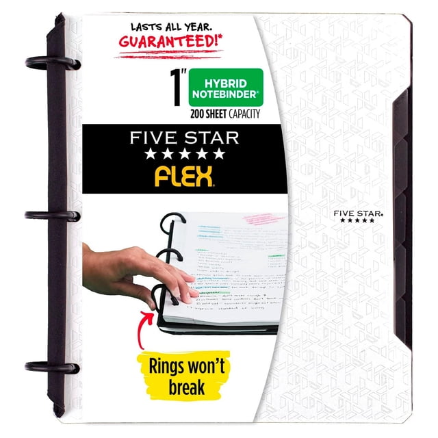 Carpeta /cuaderno Five Star Híbrido Flex 60 Hojas Rellenable Blanco