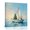 Blue, variant on Canvas Wall Art White Sailboat Canvas Art Print Coastal Christmas Tree Ocean Oil Painting Texture Wall Decor for Living Room Bedroom Artwork Decorations Stretched Framed Ready to Hang 16"x16"