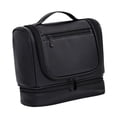 thumbnail image 3 of Neceser con gancho para colgar para hombre, de piel sintética, organizador de viaje, bolsa de baño Negro, 3 of 8