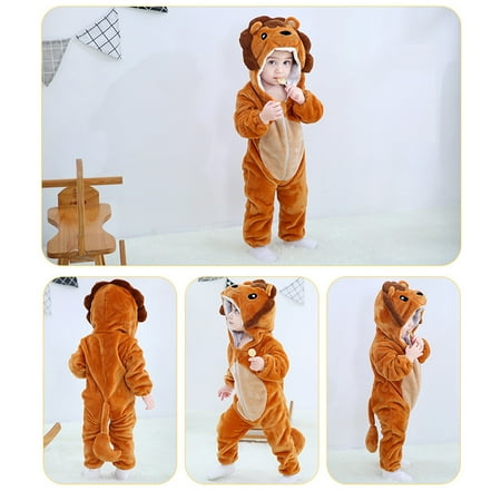 

RPVATI Baby Boys Girls Long-Sleeve Winter Rompers Cartoon Infant Toddler Jumpsuit Warm Hooded Romper